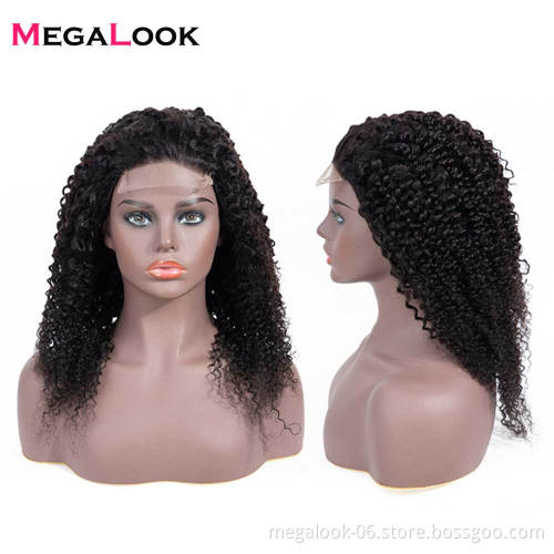 Wholesale Cheap Price 9A Unprocessed Brazilian Virgin Hair Closure Lace Human Hair Wigs Kinky Curly Front Wig With Baby Hair